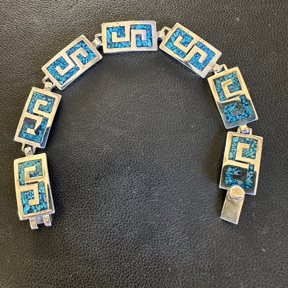 Taxco Sterling Silver Turquoise Bracelet